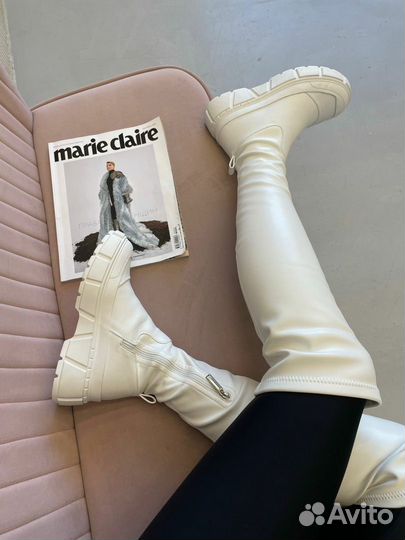 Ботфорты белоснежные женские 37