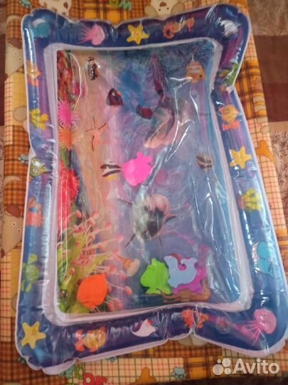 Детский надувной развивающий водный коврик