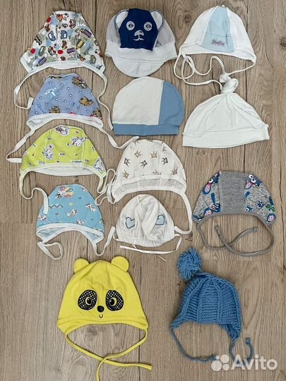 Детские шапочки чепчики (вещи пакетом)