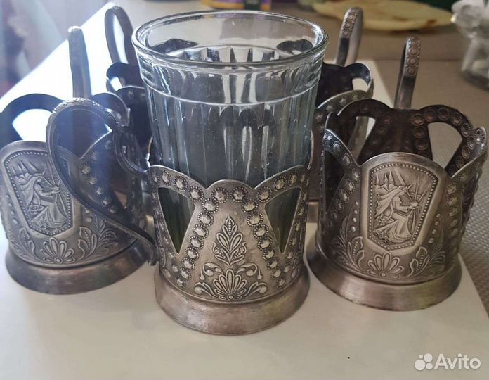 Подстаканники СССР. Нейзирбер (мнц) мельхиор