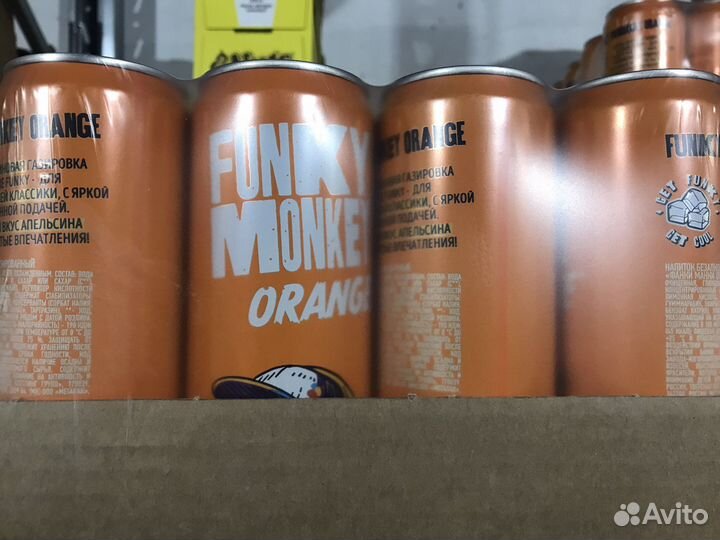 Напиток Фанки Манки Апельсин 300мл, 12шт/уп жб