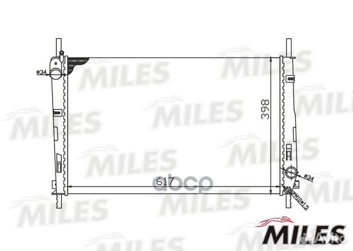 Радиатор, охлаждение двигателя acrm078 Miles