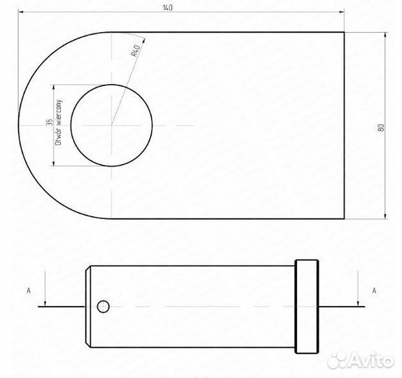Гидравлический цилиндр двойного действия в комплек
