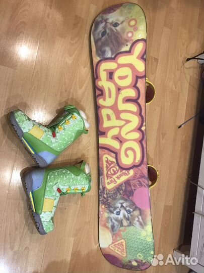 Детский сноуборд 130 см крепления ботинки