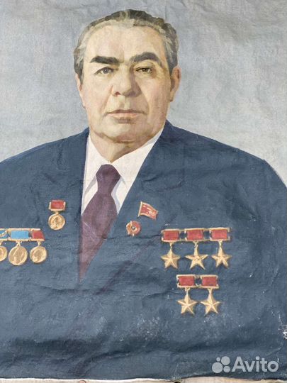 Портрет Л.И.Брежнева холст масло СССР