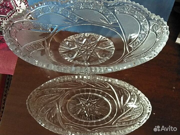 Хрустальные ладьи, салатники,вазы,солонки,икорница