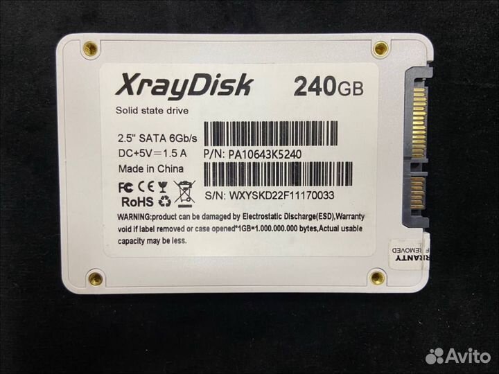 SSD накопитель 120-128GB 240-256GB 480-512GB