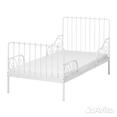 Детская кровать IKEA раздвижная Миннен белая