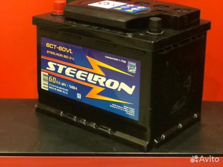 Аккумулятор Steelron 60 ah (обр.пол)