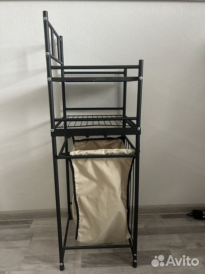 Стеллаж металлический с корзиной для белья