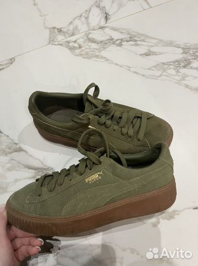 Кеды женские хаки Puma suede femme haki