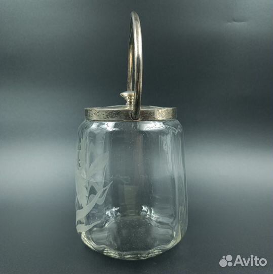 Бисквитница Ар деко Европа Серебро и Хрусталь