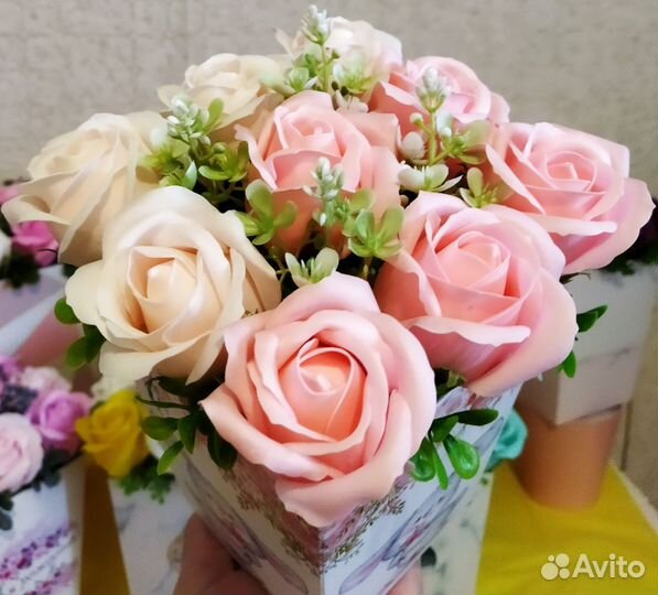 Букетики роз из мыла к 8 марта