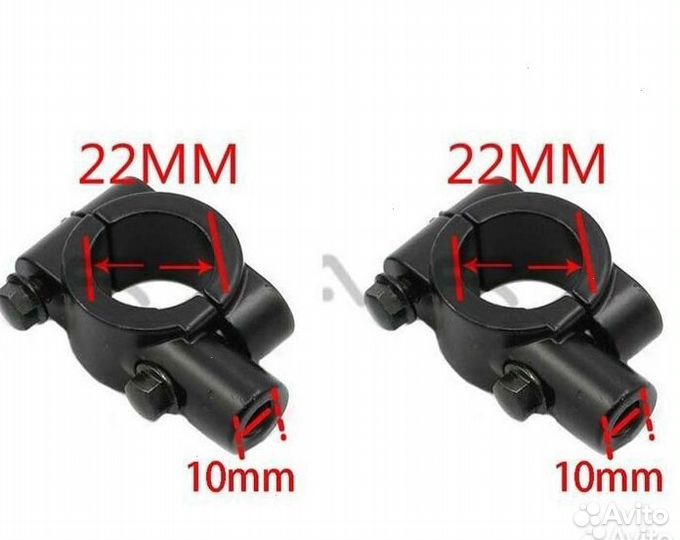 Кронштейн для крепления мотозеркал 10мм 22/25мм