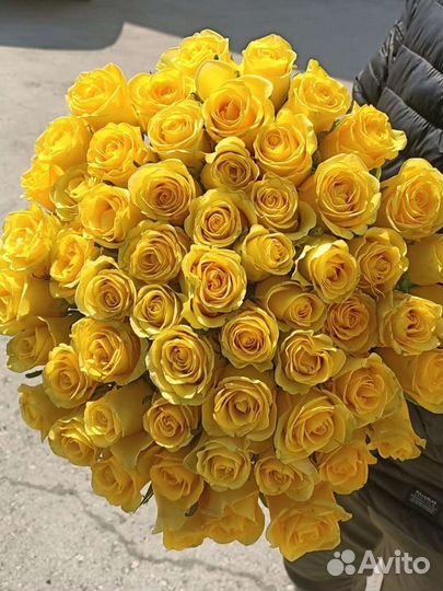 Лимонные розы. Букет из Жёлтых роз