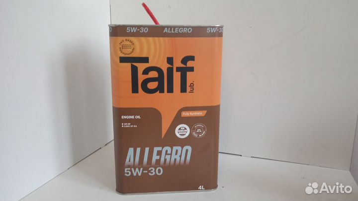 Моторное масло синтетика Taif Allegro 5W-30 - 4л