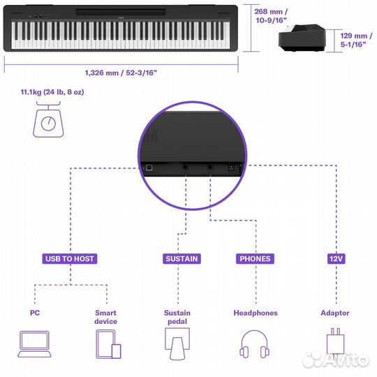 Цифровое фортепиано Yamaha P-143B