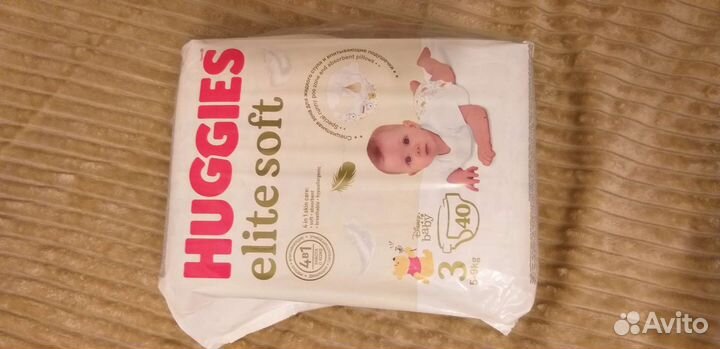 Подгузники хаггис elite soft 3 5-9 кг, 2 уп