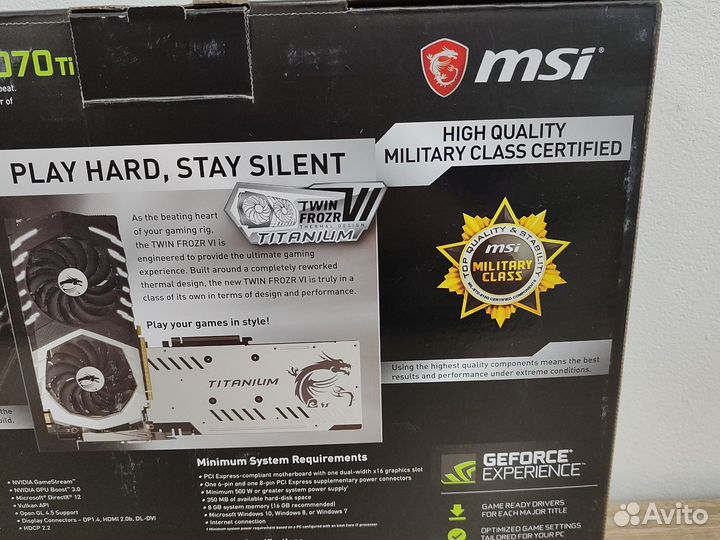 Msi GTX 1070 Ti 8 Gb