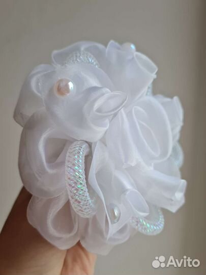 Банты для волос белые