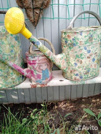 Лейка садовая интерьерная оцинкованная