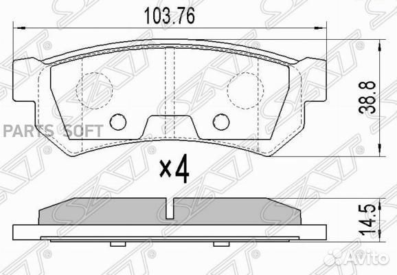 SAT ST96800089 Колодки тормозные дисковые задние