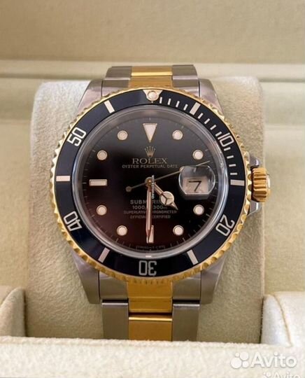 Часы rolex submariner 16613 сталь золото оригинал