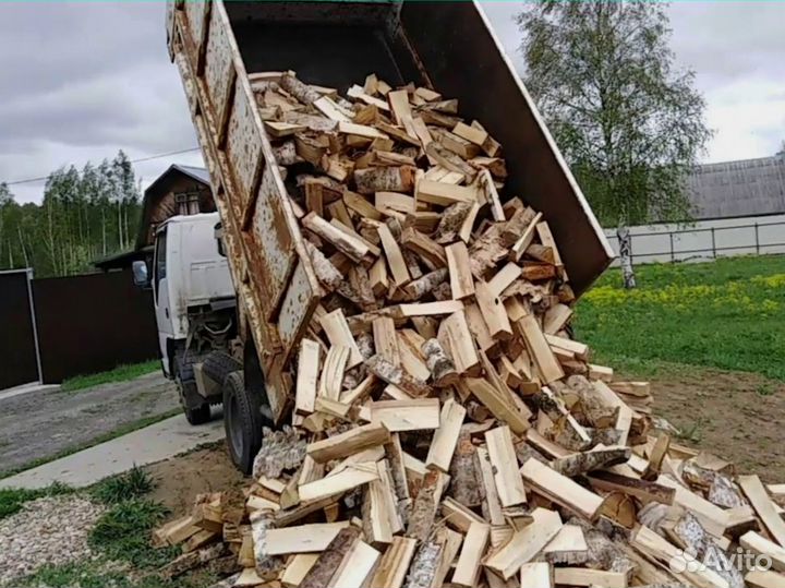 Дрова березовые сухие навалом