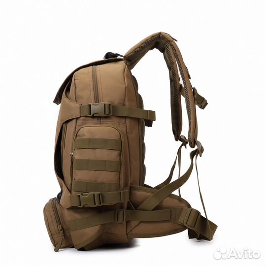 Тактический рюкзак 35л, с поясной сумкой. песок