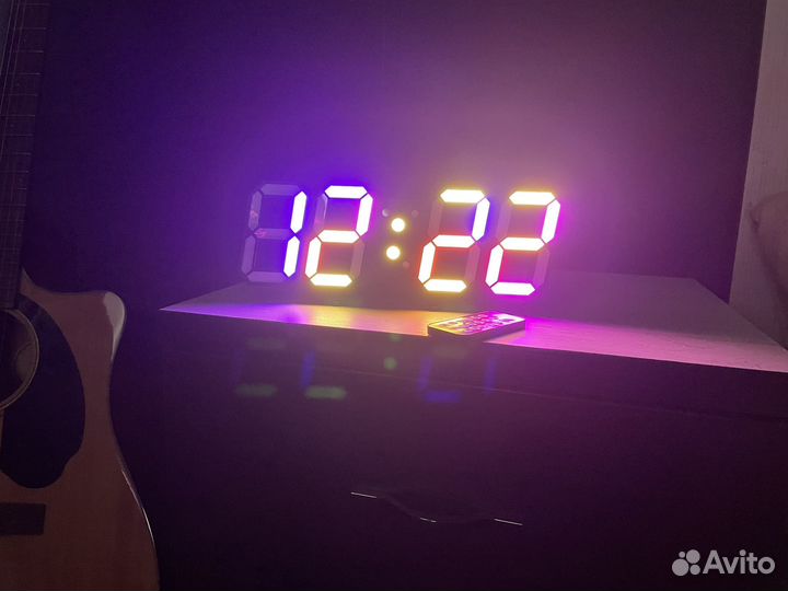 3D часы с подсветкой