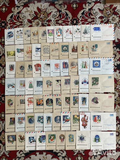 Коллекция новогодних конвертов 1954 - 1998 гг