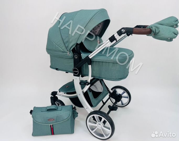 Коляска Luxmom 608 изумруд 2в1