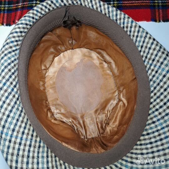 Винтажная клетчатая трилби шляпа