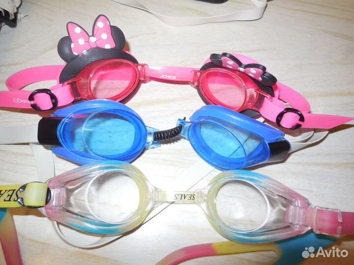 Очки для плавания, ласты детские, трубка, круг