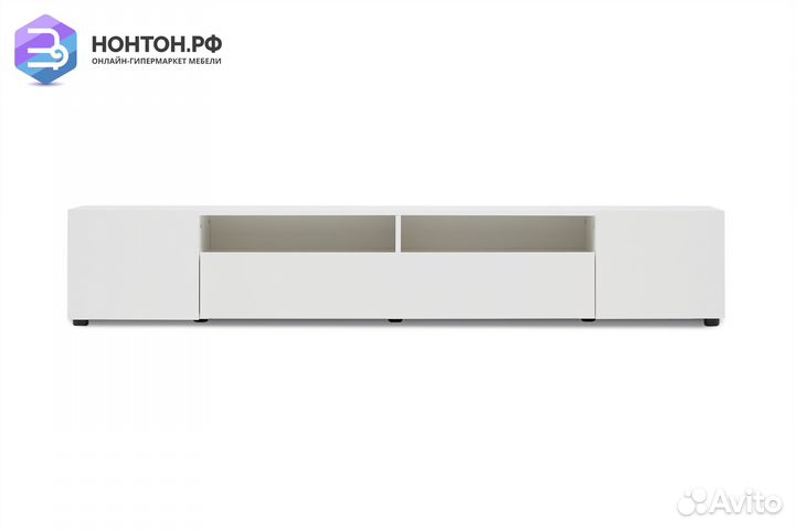 Тумба для тв Грейс белая текстурная