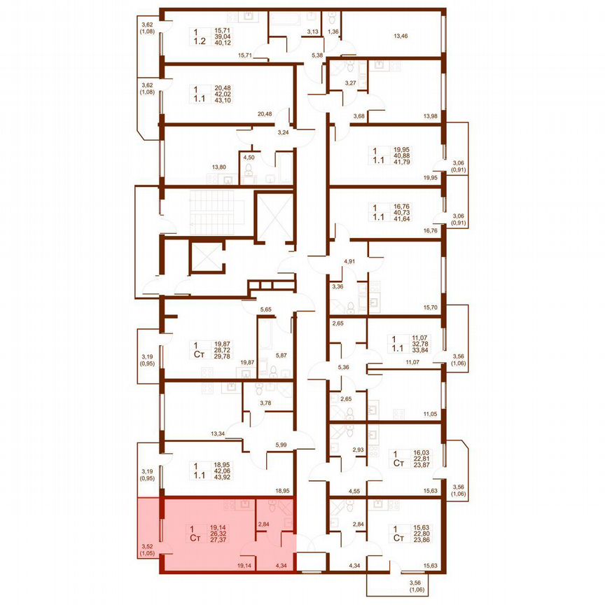 Квартира-студия, 27,4 м², 4/11 эт.