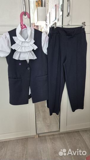 Школьная форма для девочки 134 140 пакетом синяя