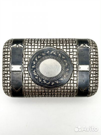 Портсигар лыко чернь серебро 84 проба 1879 г