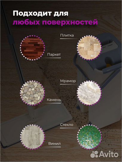 Швабра с ведром и отжимом