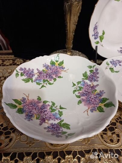Набор Сирень-Тарелки и Подставка фруктовая Дулево