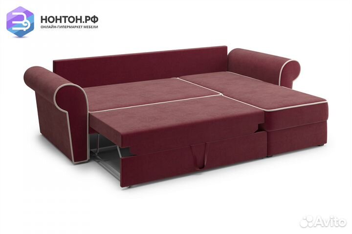 Диван угловой дельфин Прованс бордовый