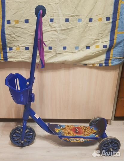 Самокат трехколесный детский Angry Birds