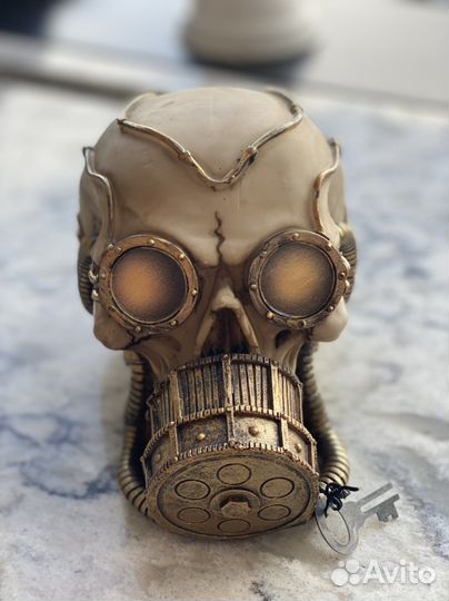 Стимпанк подарок копилка череп