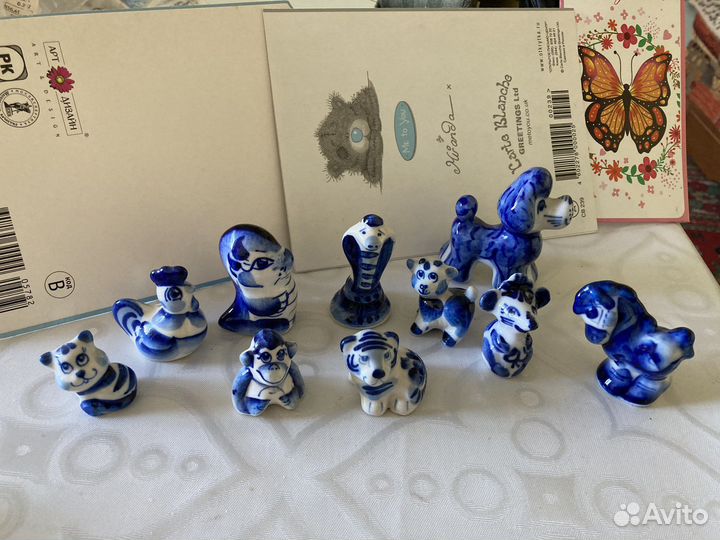 Фигурки животных Гжель