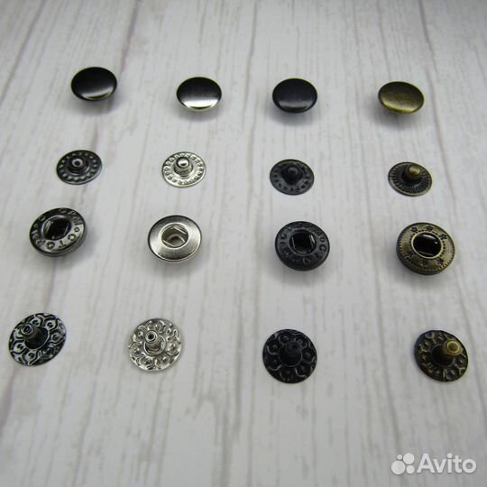Кнопки галантерейные alfa Альфа 10 мм, набор 80 шт