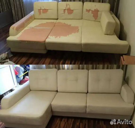 Перетяжка мебели, кровати, дивана, стульев