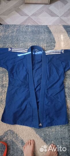 Кимоно для дзюдо синее adidas 180см