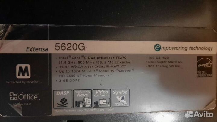 Ноутбук acer 5620G на запчасти