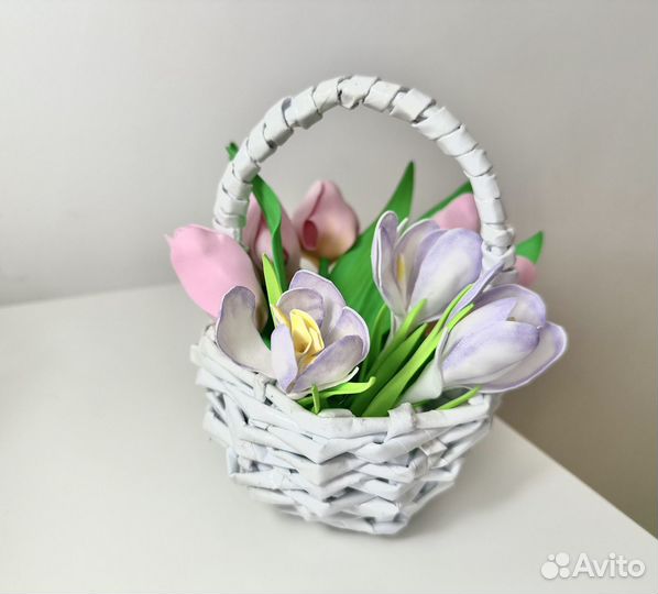 Поделка, корзинка с цветами