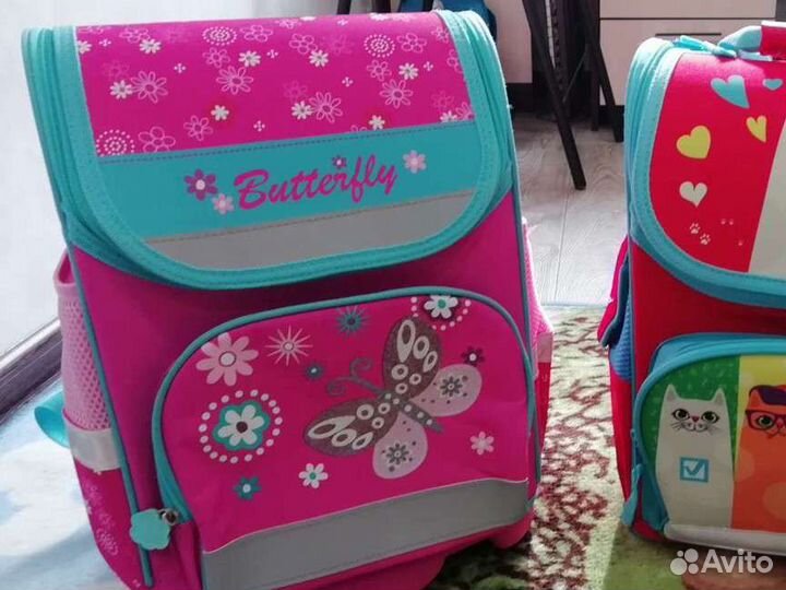 Школьный рюкзак со светоотражателем с бабочкой